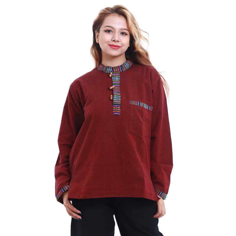 Nomadic Grandad Kurta: The Perfect Bhutani Nepalese Cotton Shirt for Yoga & Everyday Wear