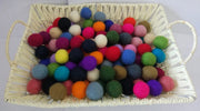 Fair Trade Handmade Felt Balls from Nepal in basket