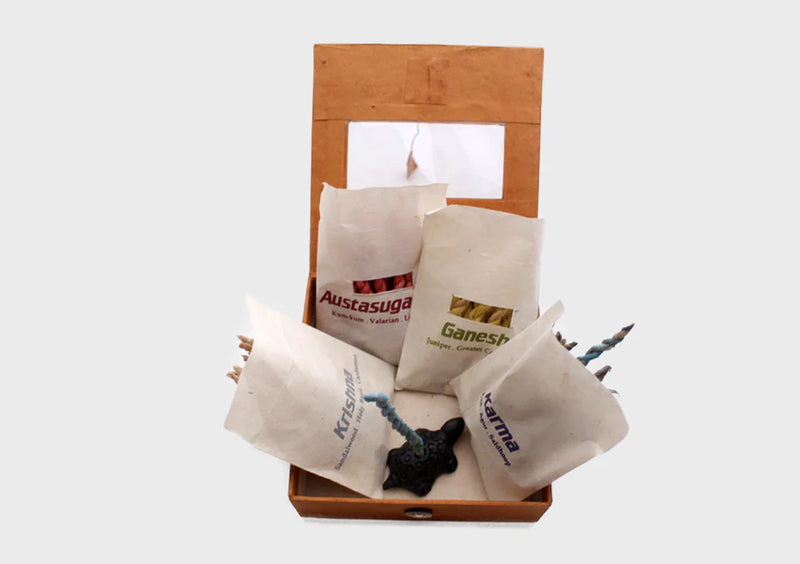 Traditional Nepalese Rope Incense Gift Box - 4-in-1 Christmas Collection - 6