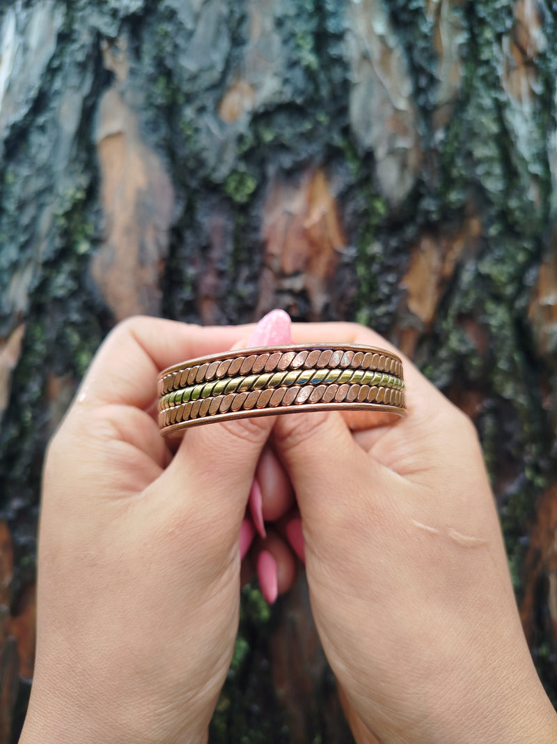 Copper bracelet for men  handbeaten copper bracelet top