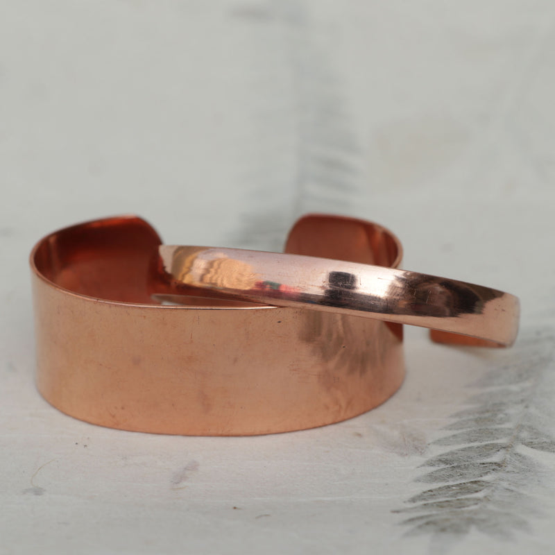 Minimalist Pure Copper Cuff Bracelet | Flat & Plain Copper