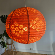 paper lampshade orange  lokta paper paper lantern