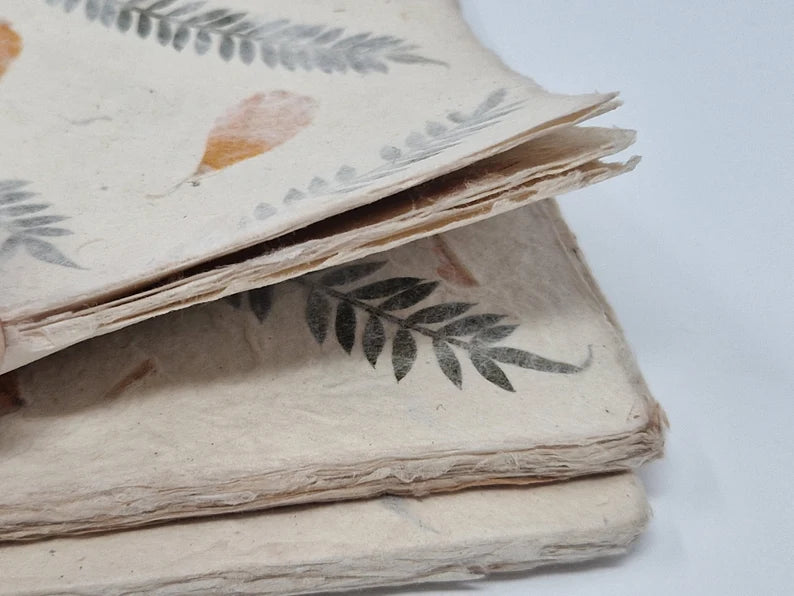 Handmade A4 Fern & Petal Lokta Paper Sheets – 20 Pack