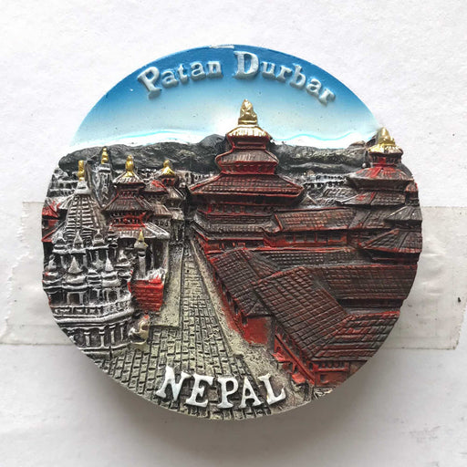 Patan Durbar Square  circular Fridge Magnet, Refrigerator Magnet