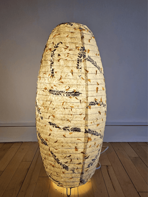 rice paper lampshade - table lampshade - fern petal marigold mixed 