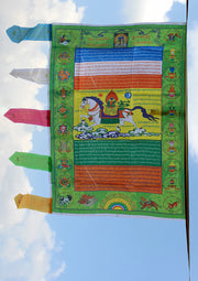 Tibetan Windhorse Silk Banner Prayer Flags main